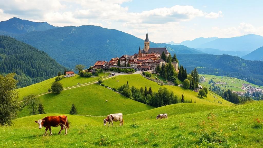Typical landscape of Freiburg Region, Switzerland